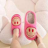 Smiley Face Slippers - Bright Pink