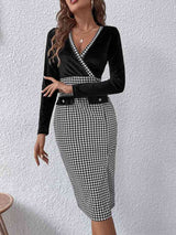 The Influence Houndstooth Midi Dress