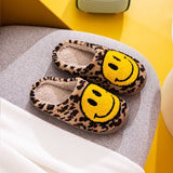 Smiley Face Slippers - Leopard