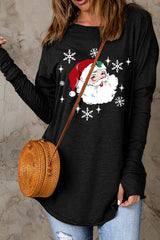 Santa Graphic Thumbhole Top