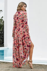 Beautiful Boho Floral Flounce Long Sleeve Maxi Dress