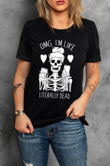 Skeleton Fall Halloween Graphic Tee