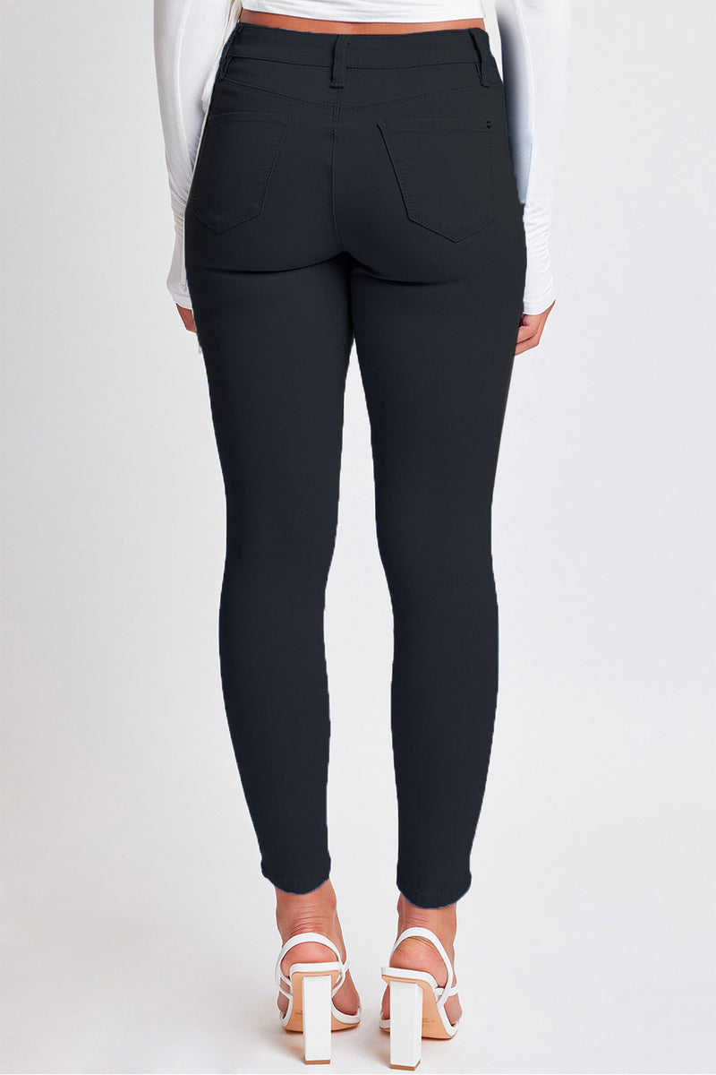 Black Super Stretchy Mid Rise Skinny Jeans