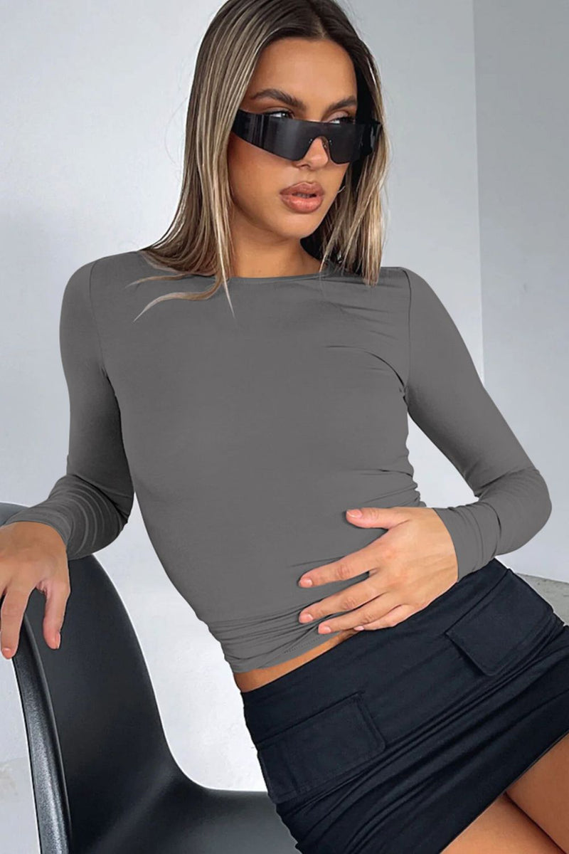 Addison Crewneck Second Skin Stretch Top | 6 Colors *pre-order*