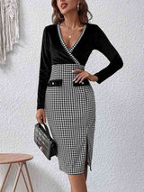 The Influence Houndstooth Midi Dress