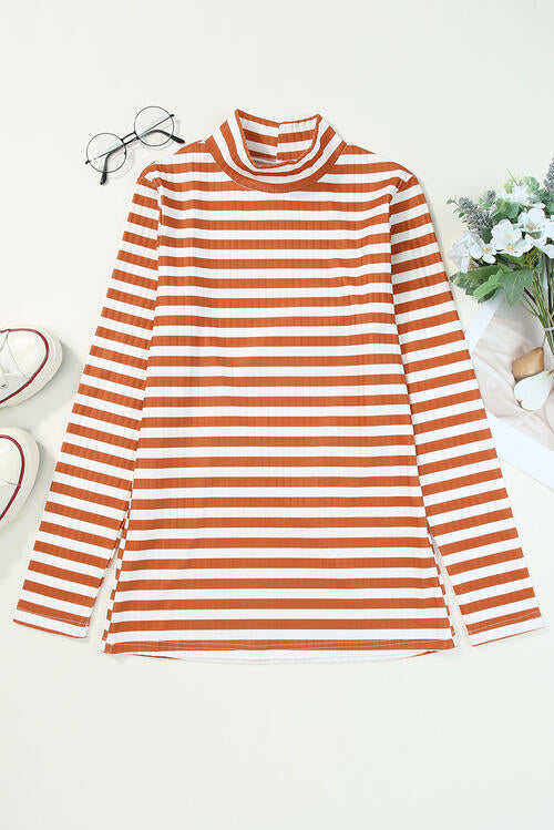 Elevated Striped Mock Neck Top | 6 Colors