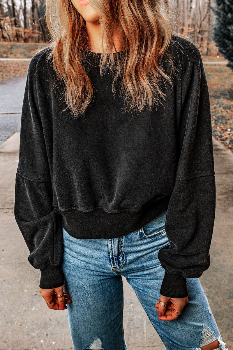 Stonewashed Reverie Open Back Sweatshirt | 2 Colors