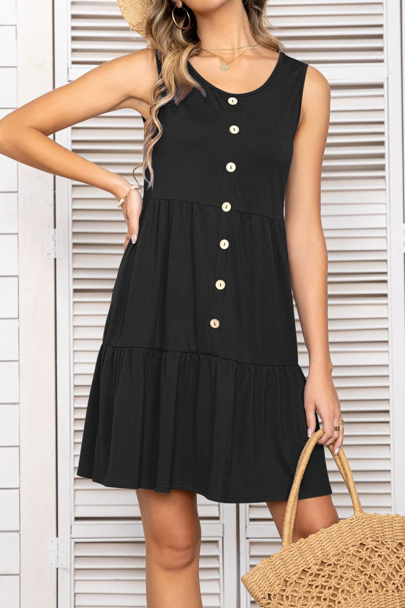 Zane Tiered Button Detail Dress | 5 Colors