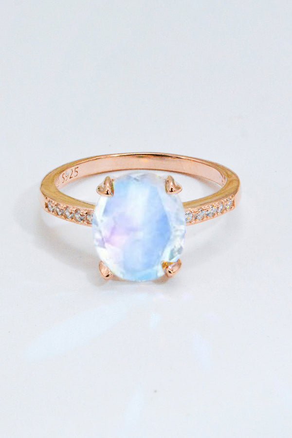 18K Rose Gold Plated Moonstone Ring