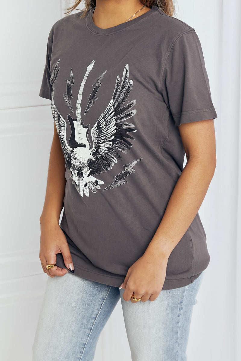 Hear the Music Eagle Guitar Graphic Tee Shirt