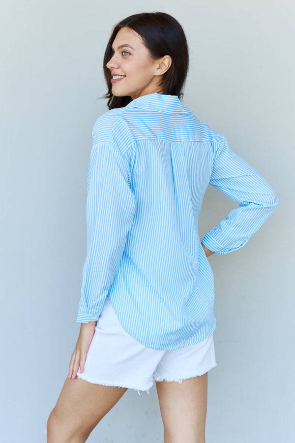 SALE! Striped Button Down Shirt Top