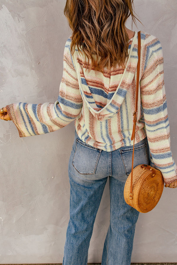 Laid Back Luxe Striped Hooded Sweater