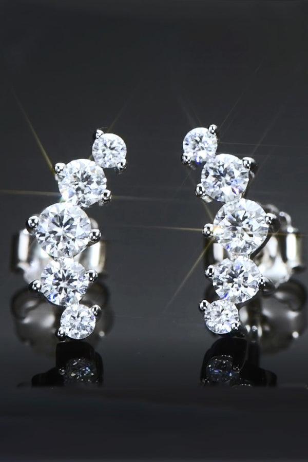 Stunning Moissanite Platinum-Plated Earrings