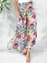 Watercolor Smocked Maxi Skirt