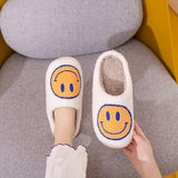 Smiley Face Slippers - Yellow/Blue