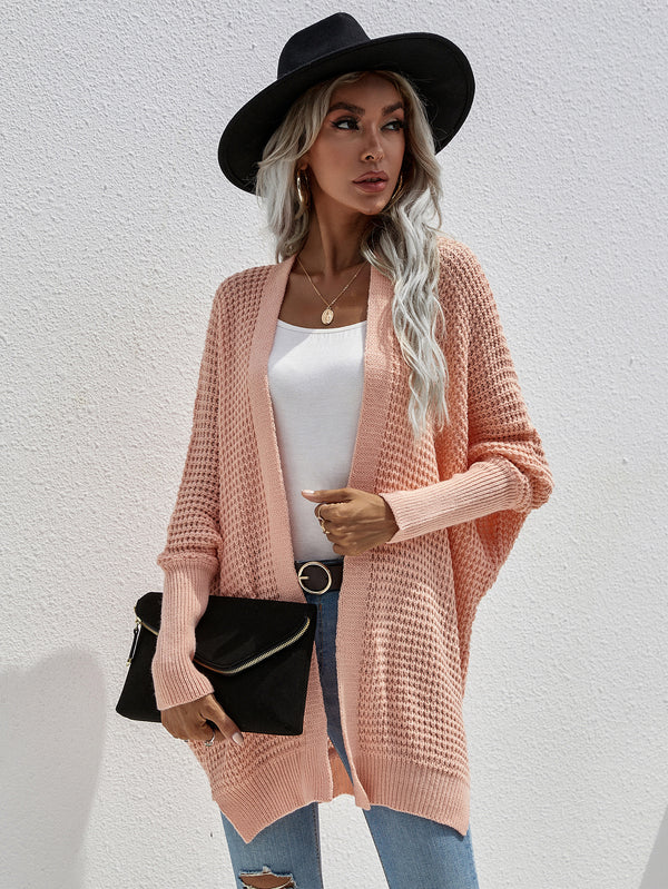 Boho Dolman Sleeve Waffle Knit Cardigan | 3 COLORS