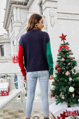 Christmas Favorites Color Block Knit Pullover