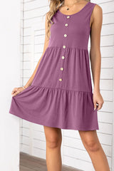 Zane Tiered Button Detail Dress | 5 Colors