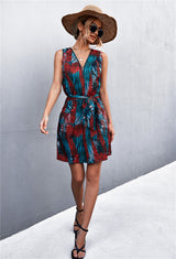 In the Tropics Printed Zip Up Sleeveless Dress | 6 Colors