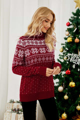 Fair Isle Snowflake Turtleneck Sweater | 2 Colors