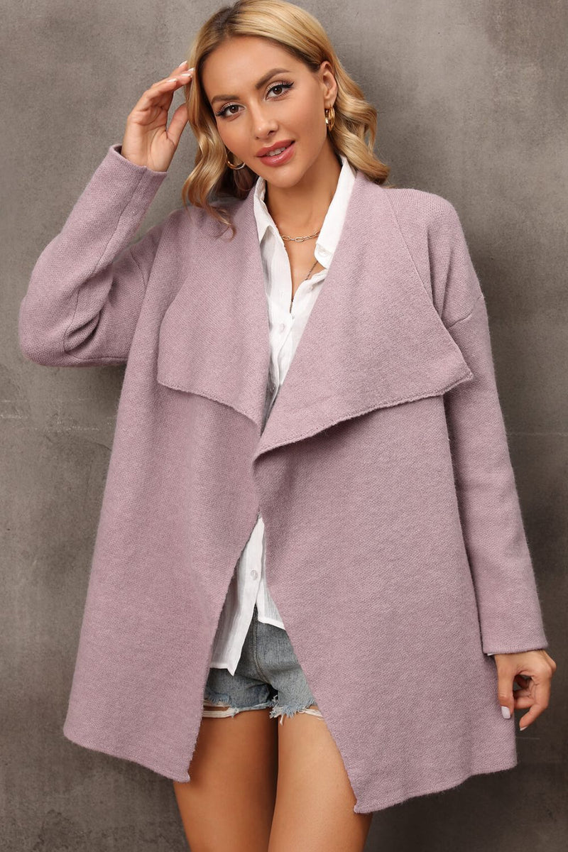 Waterfall Longline Pocketed Cardigan Jacket | 3 COLORS