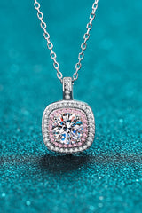 1 Carat Moissanite Pendant Halo Necklace