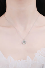 1 Carat Moissanite Pendant Halo Necklace