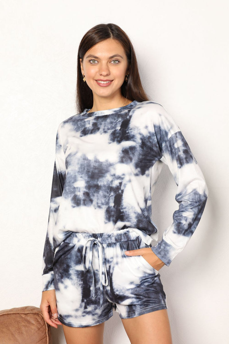 30% OFF! Midnight Swirl Top + Shorts Lounge Ensemble