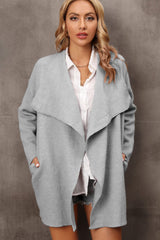 Waterfall Longline Pocketed Cardigan Jacket | 3 COLORS