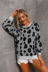 3 Colors | Ultra Soft Leopard Dropped Shoulder Knit Pullover