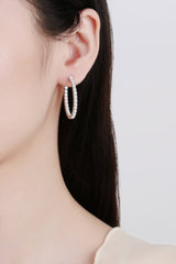 2.88 Carat Moissanite Rhodium Hoop Earrings
