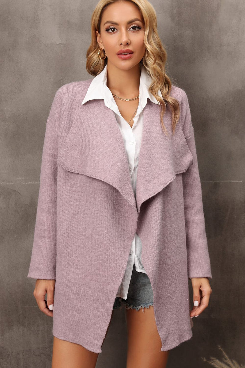 Waterfall Longline Pocketed Cardigan Jacket | 3 COLORS