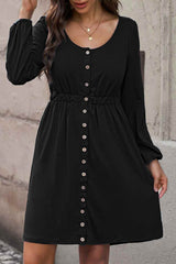 Empire Waist Button Down Long Sleeve Pocket Dress | 4 COLORS!