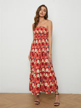 Beck Floral Strapless Maxi Dress