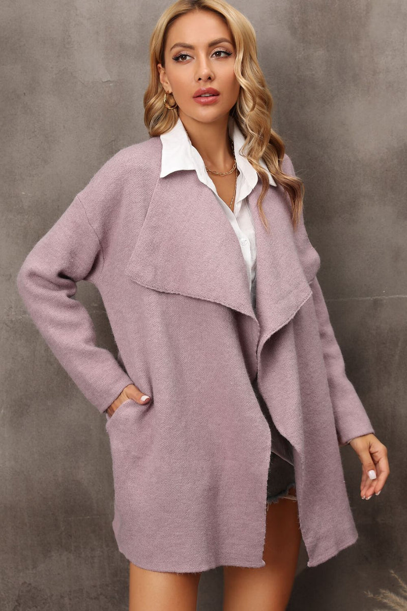 Waterfall Longline Pocketed Cardigan Jacket | 3 COLORS