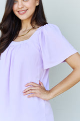 SALE! Lavender Square Neck Blouse