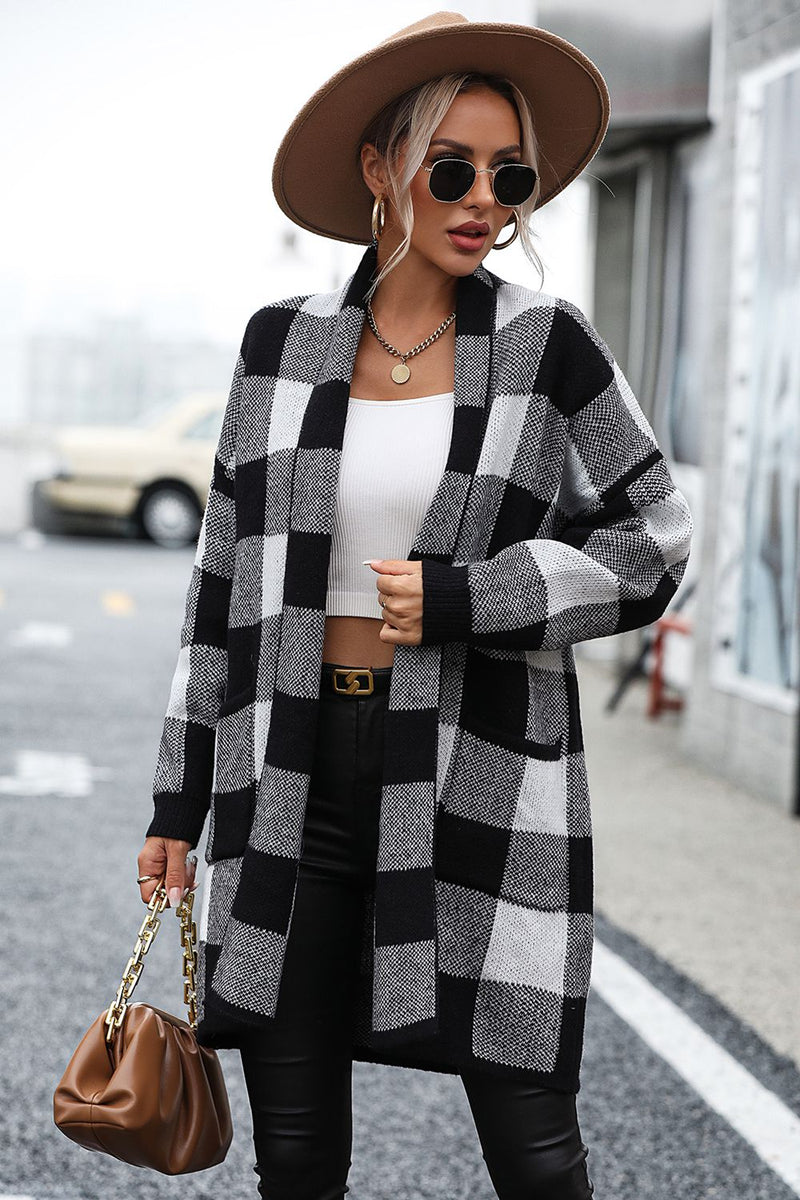 Opulent Plaid Longline Pocket Cardigan | 4 Colors