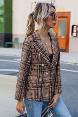 Penelope Plaid Buttoned Blazer