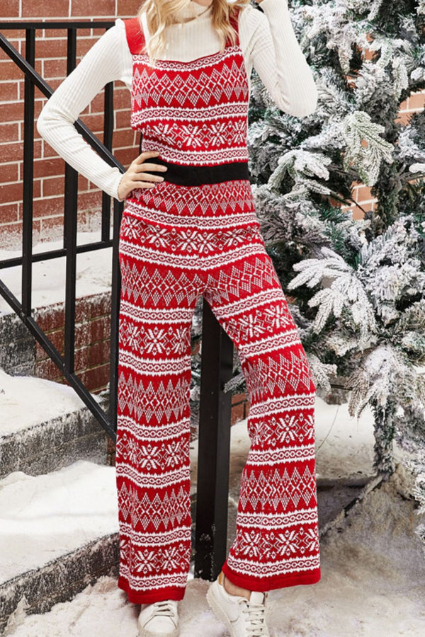 Holiday Knit Straight-Leg Overalls | 2 Colors