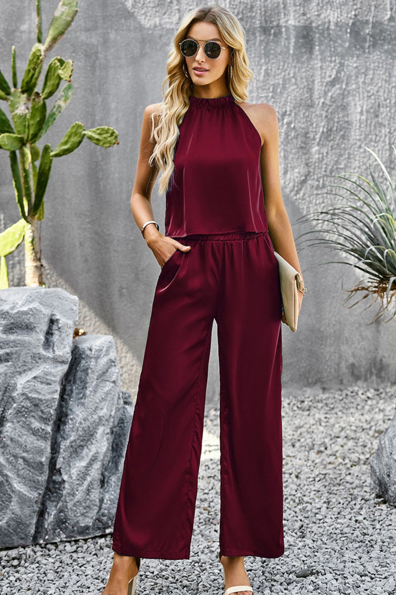 Laurel Grecian Halter and Pocket Pants Set | 4 Colors