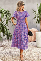 Floral Indulgence Pocketed Midi Dress | 2 Colors