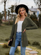 Fresh Feeling Ribbed Button-Up Pocket Cardigan | 7 Colors