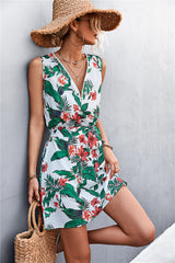 In the Tropics Printed Zip Up Sleeveless Dress | 6 Colors