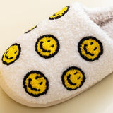 Smiley Face Slippers - White Multi