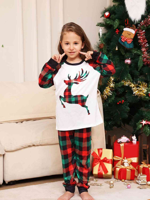 Baby Reindeer Plaid Loungewear / Pajama Set