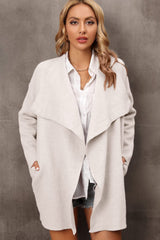 Waterfall Longline Pocketed Cardigan Jacket | 3 COLORS