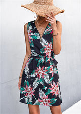 In the Tropics Printed Zip Up Sleeveless Dress | 6 Colors