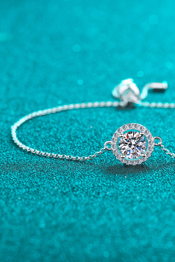 1 Carat Moissanite Bracelet | Slider Clasp