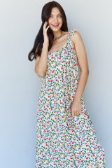 SALE! Natural Rose Garden Ruffle Maxi Dress