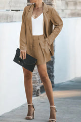 Posh Boyfriend Blazer and Belted Pocket Shorts Set | 5 Colors